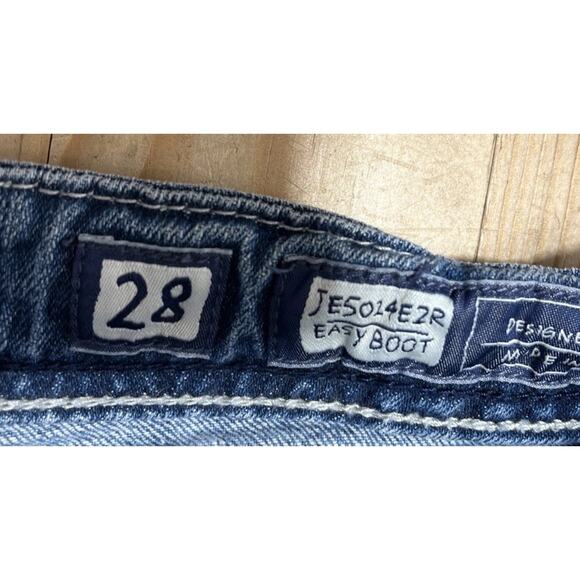 Y2K Miss Me Signature Easy Boot Bootcut Jeans Embellished Flap Pockets 28x29 - Picture 3 of 7